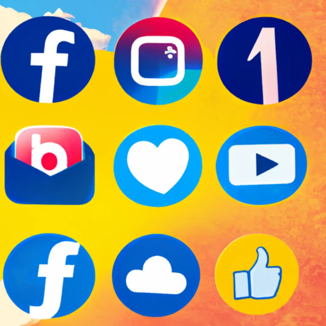 A collage of different social media platform logos.