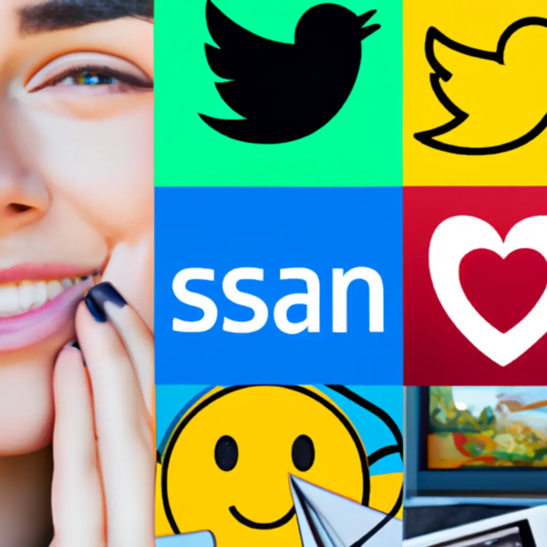 A collage of various social media icons like Facebook, Instagram, Twitter, and LinkedIn.