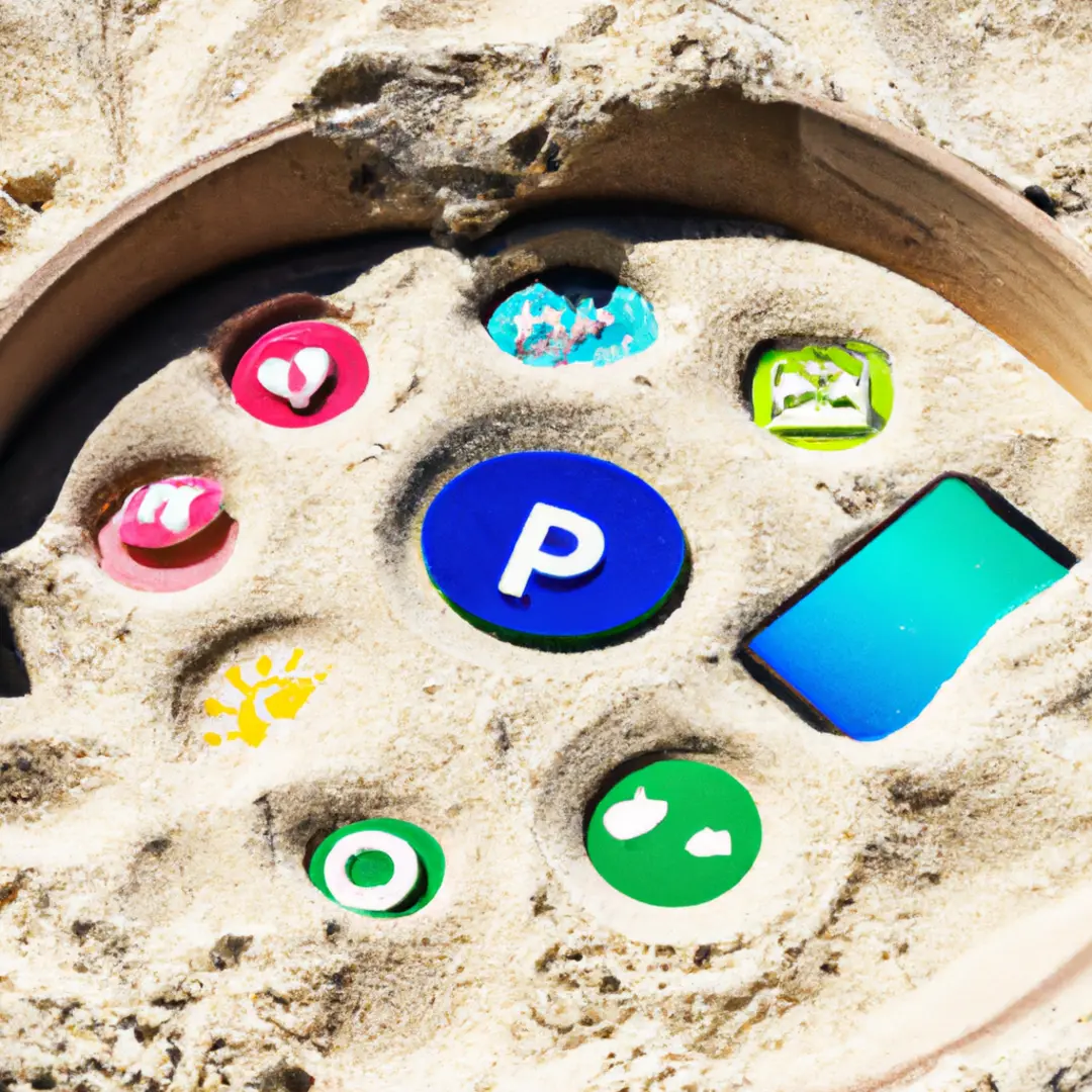 Image of a sandbox with digital icons representing privacy settings.