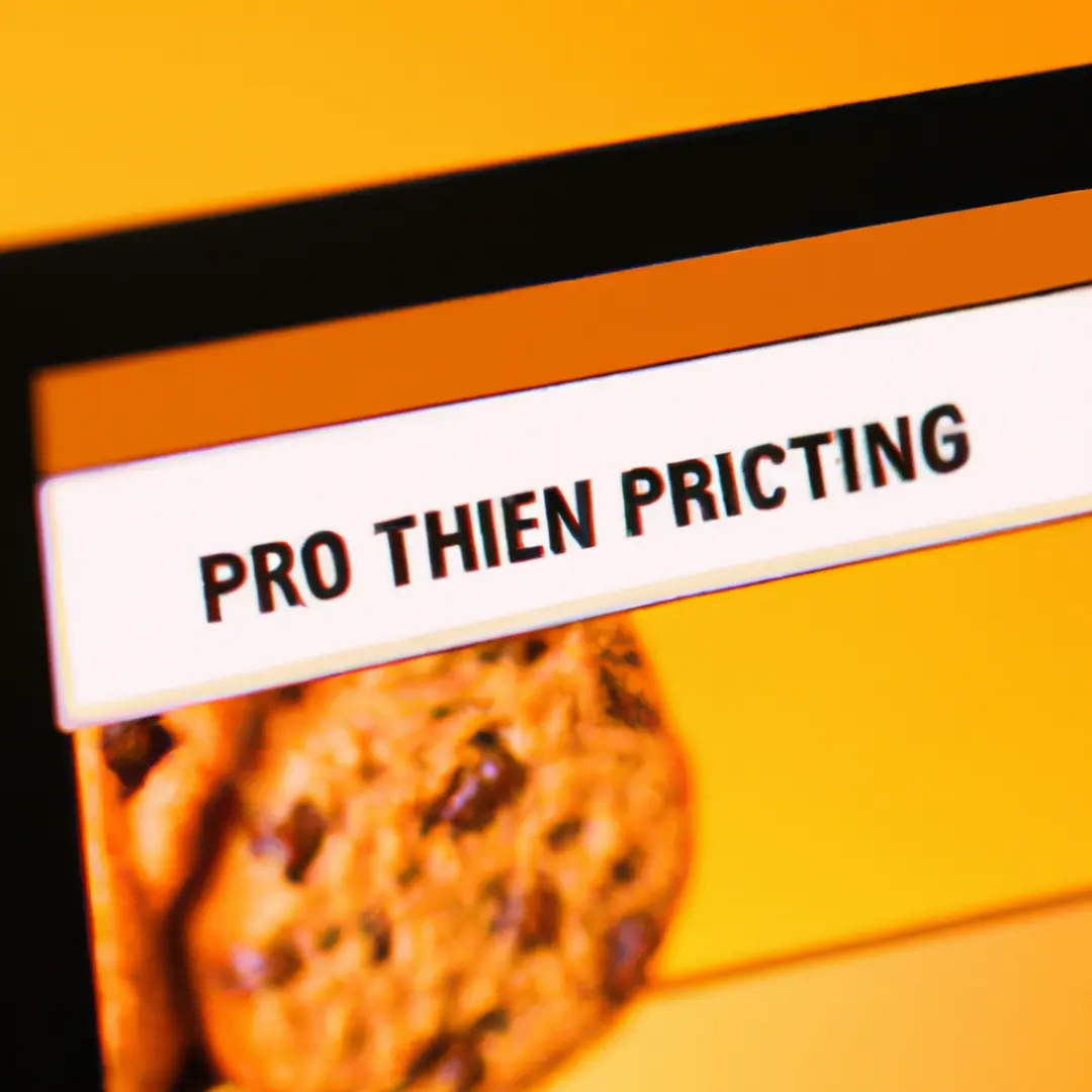 A close-up image of a computer screen displaying a pop-up message about third-party cookies.