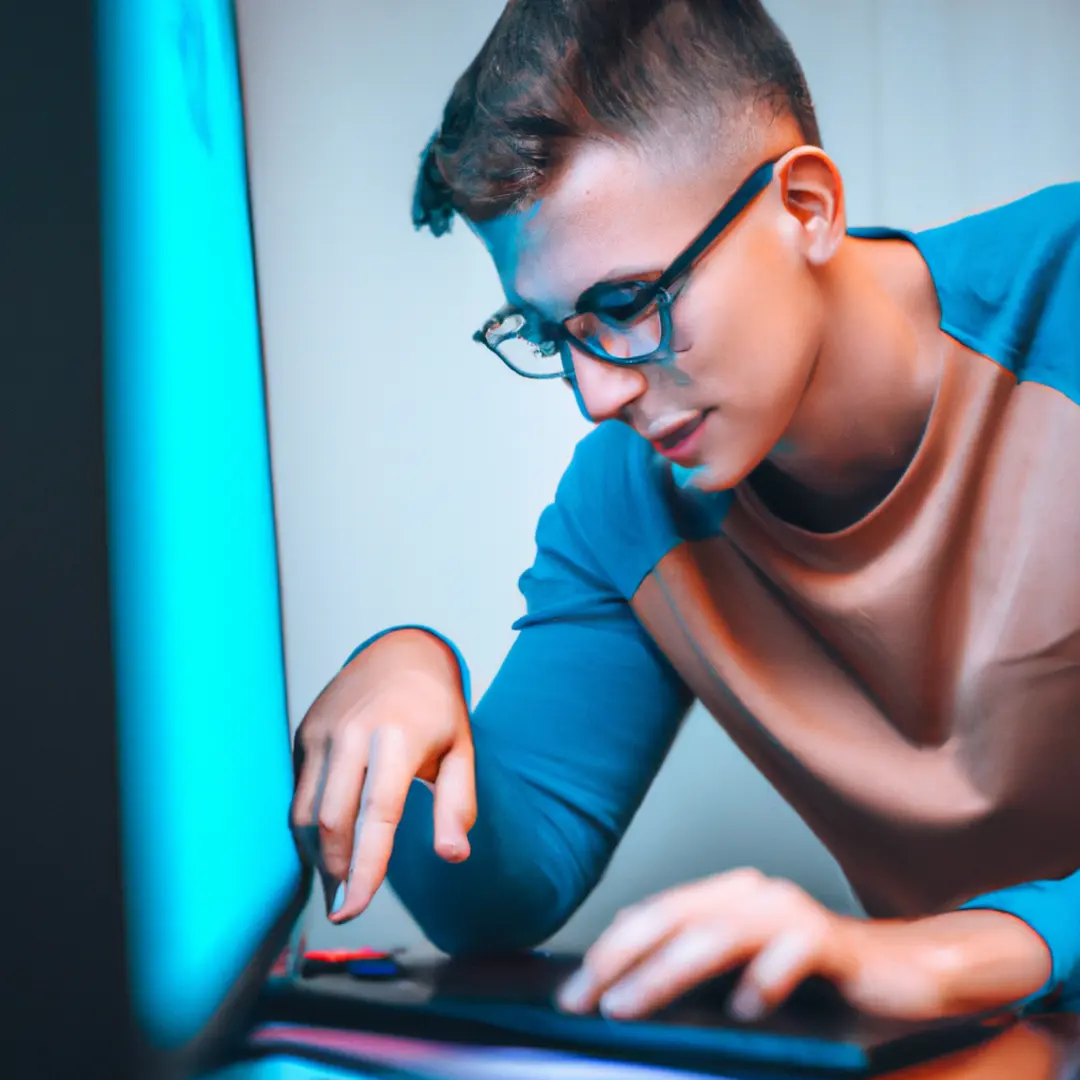 a digital analyst studying marketing data on a computer screen.