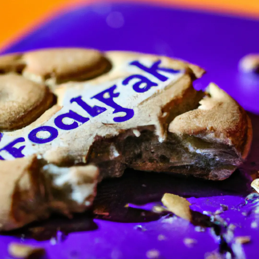 a crumbling cookie with the Chrome and Facebook logos on it.