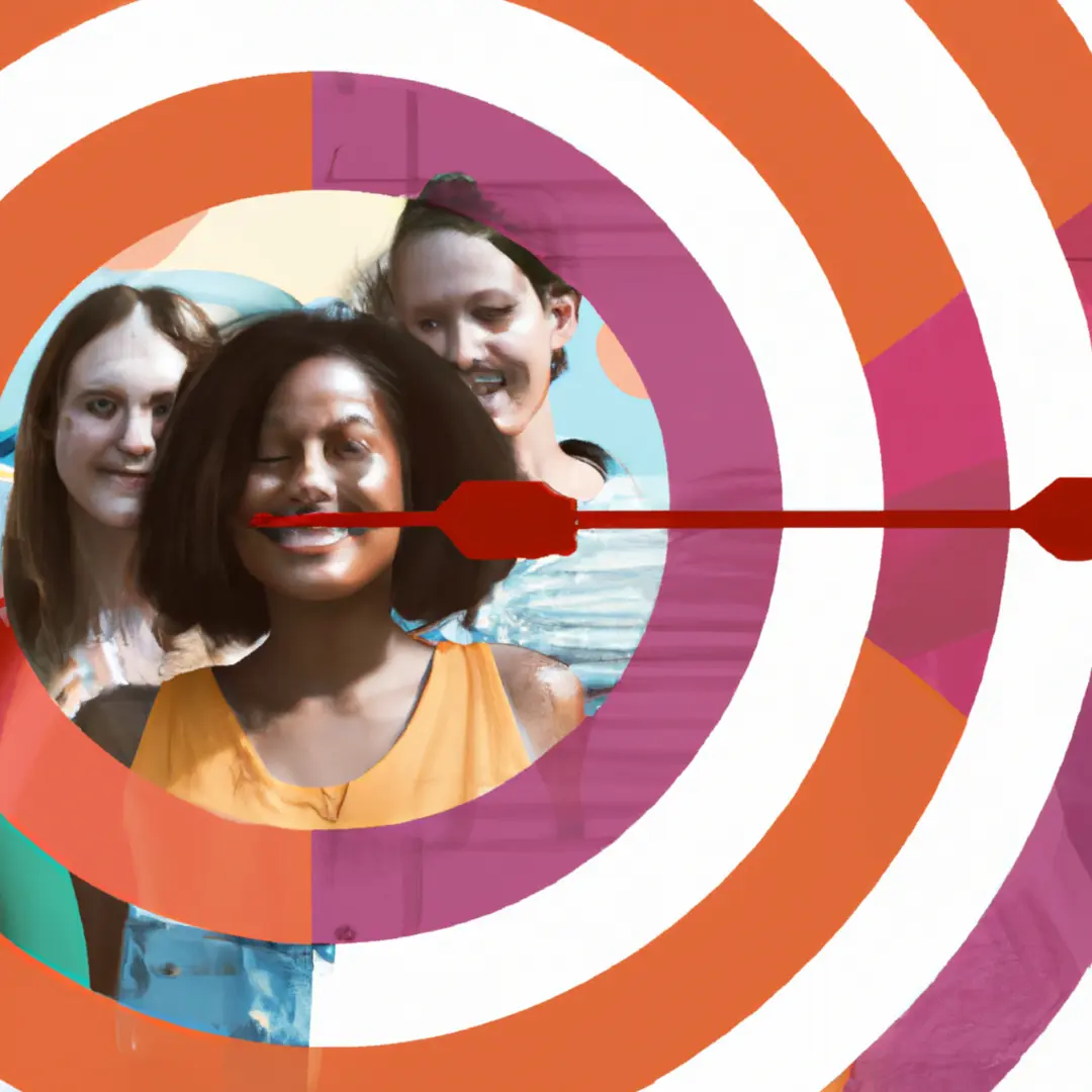 Image of a diverse group of people with a bullseye target overlay.