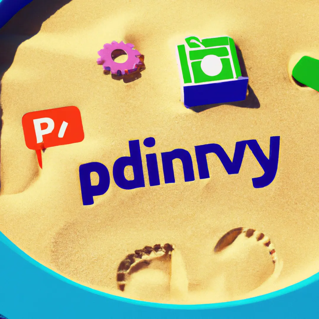 a sandbox with digital icons representing privacy settings.