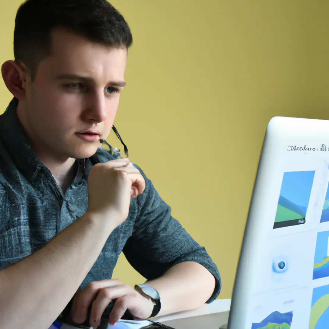 a marketer analyzing KPI charts on a computer screen for inbound marketing.