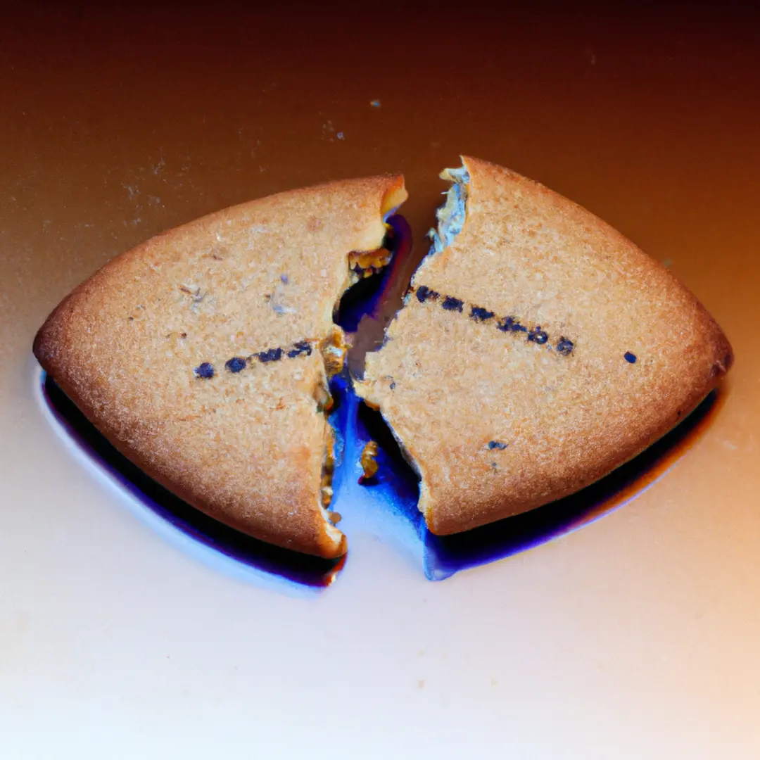 a broken cookie with the Chrome and Facebook logos on each half.