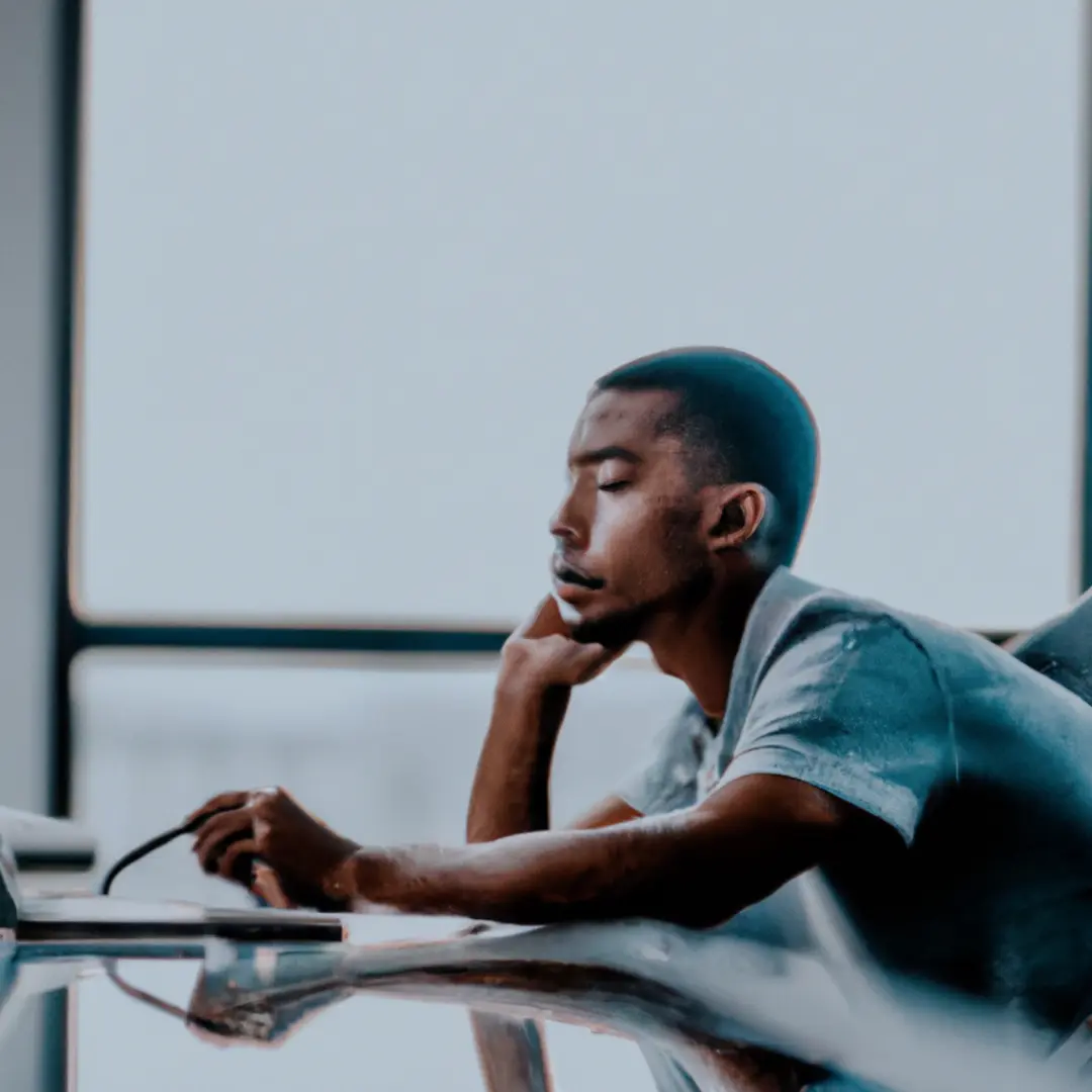 A digital marketer analyzing SEO data on a computer screen in a cookieless browsing environment.