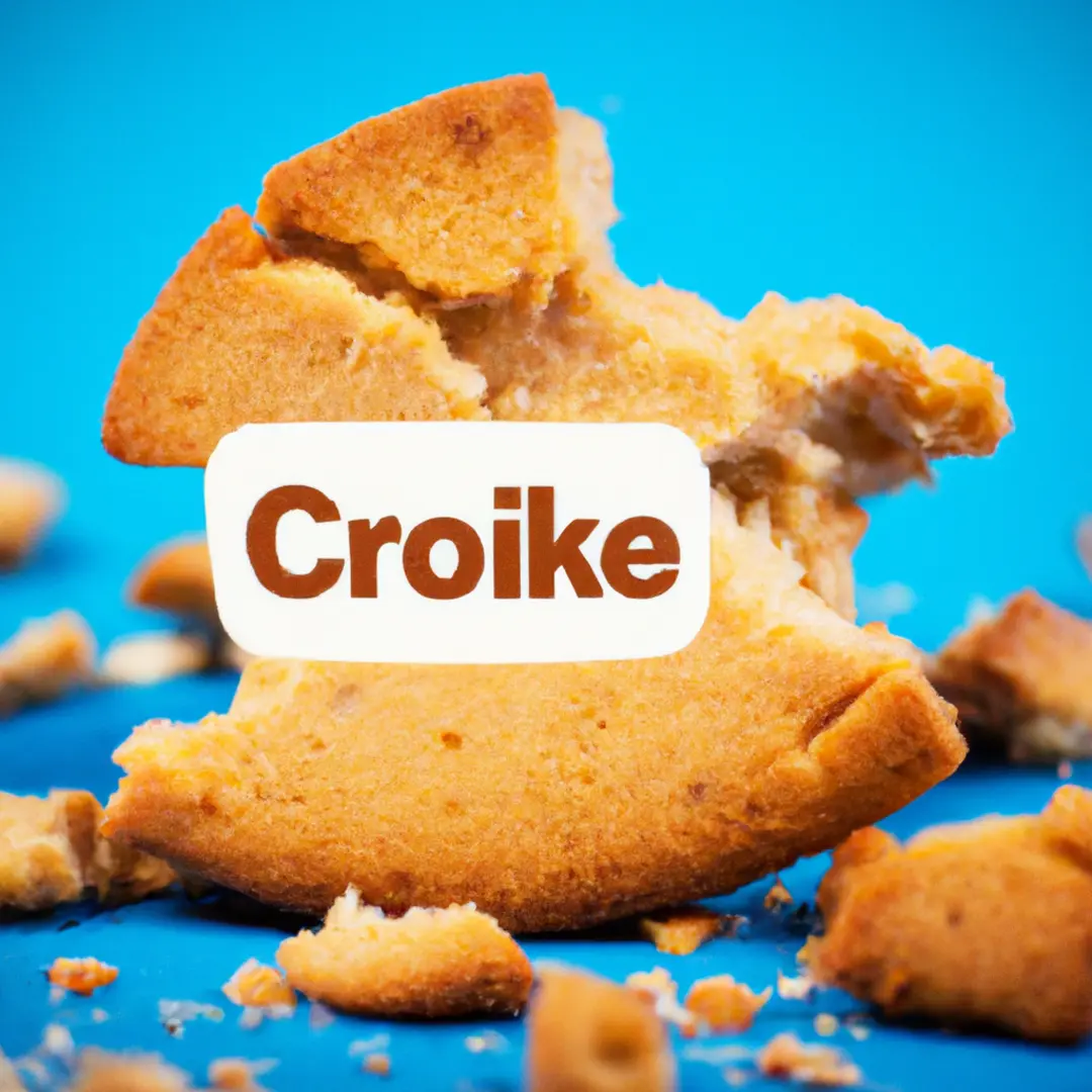 Image of a shattered cookie symbolizing the end of cookie-based internet, with marketing icons in the background.