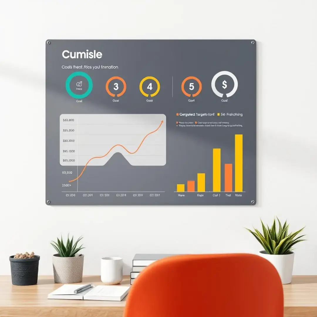 Goals chart, milestones, targets, and metrics displayed clearly.