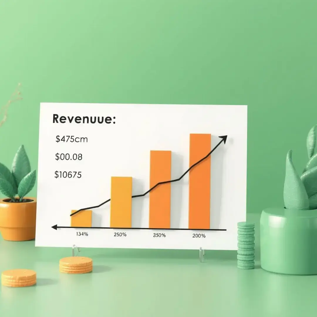 Graph showing revenue, costs, and gross margin percentage.