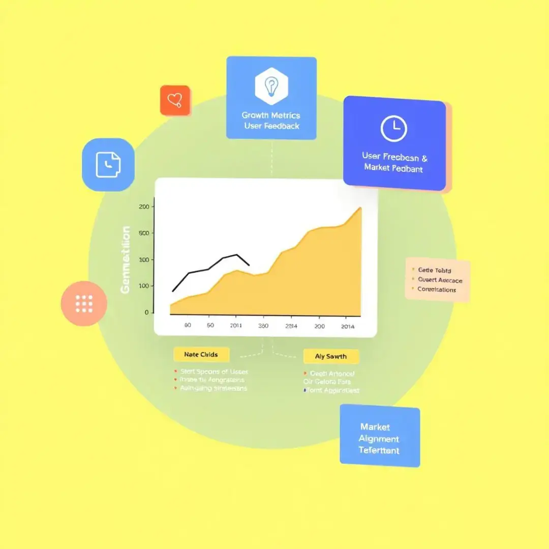 Graph showing growth metrics, user feedback, and market alignment.