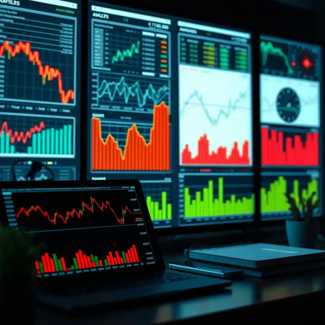 Graphs, charts, and data analytics showcasing financial alpha strategies.