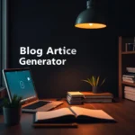 A desk with a book about block article generation