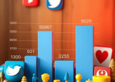 Comparison graph of social media platforms' user counts.