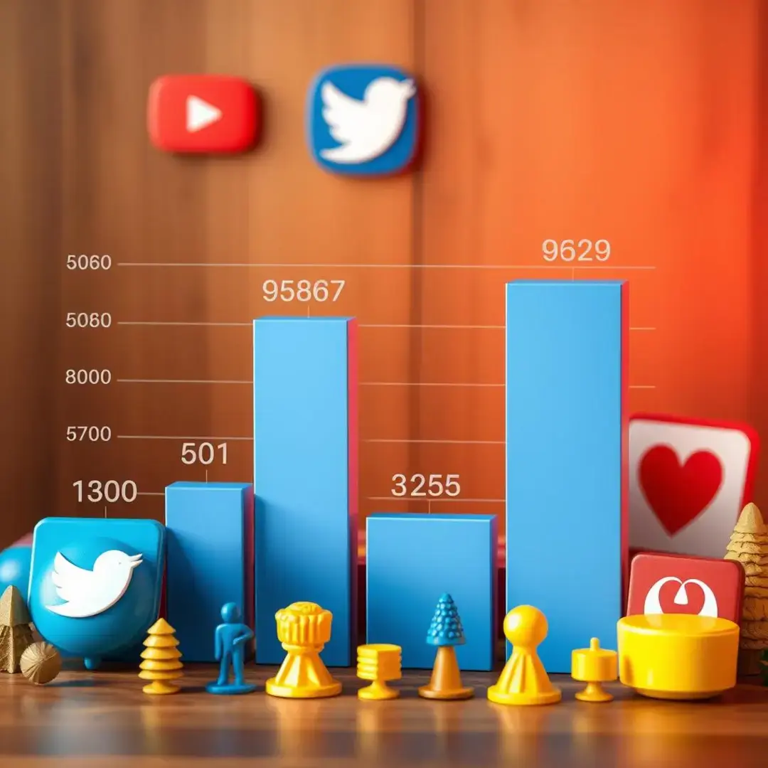 Comparison graph of social media platforms' user counts.