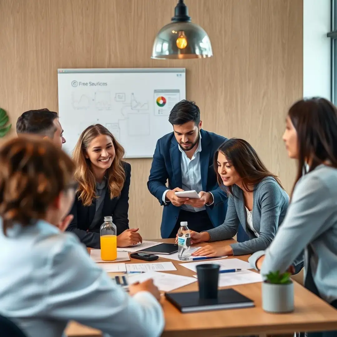 Diverse team brainstorming innovative customer acquisition strategies.