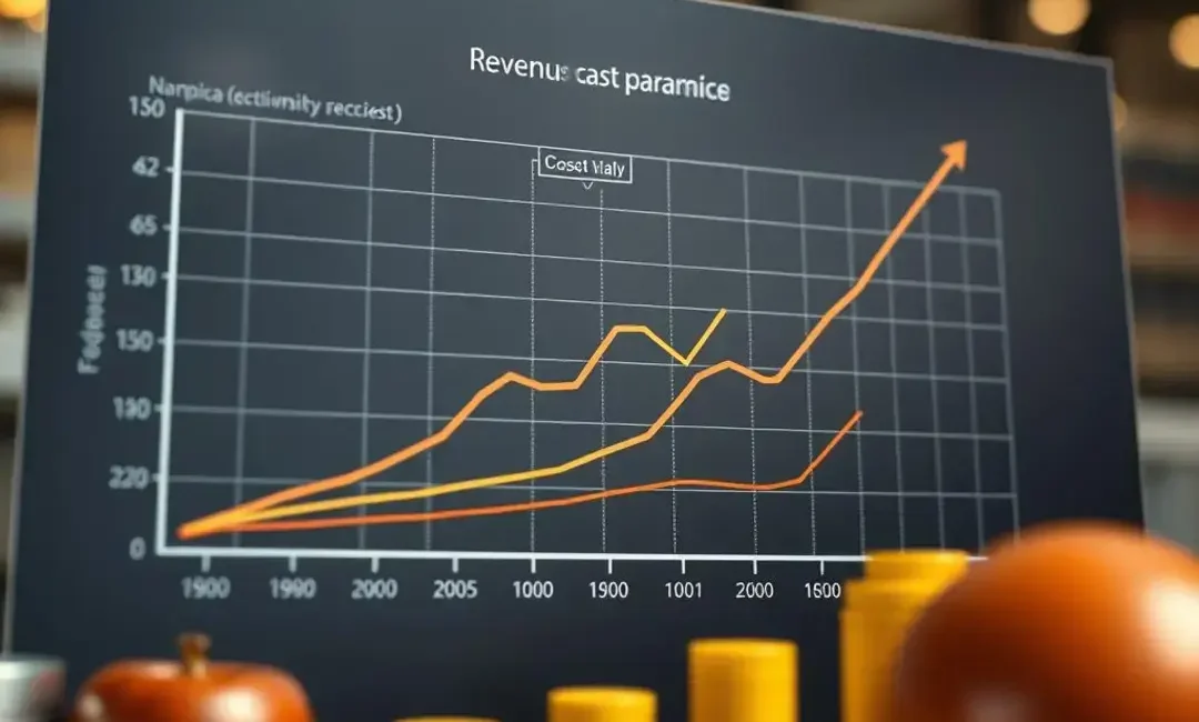 Graph illustrating revenue streams, cost structures, and market dynamics.