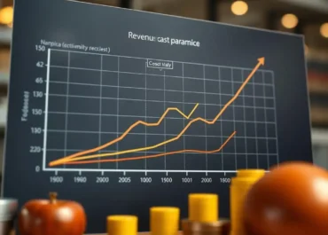 Graph illustrating revenue streams, cost structures, and market dynamics.