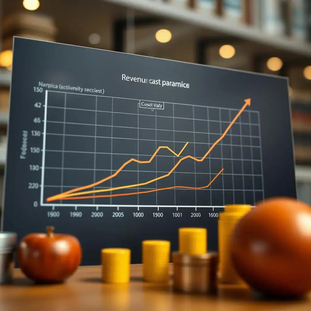 Graph illustrating revenue streams, cost structures, and market dynamics.