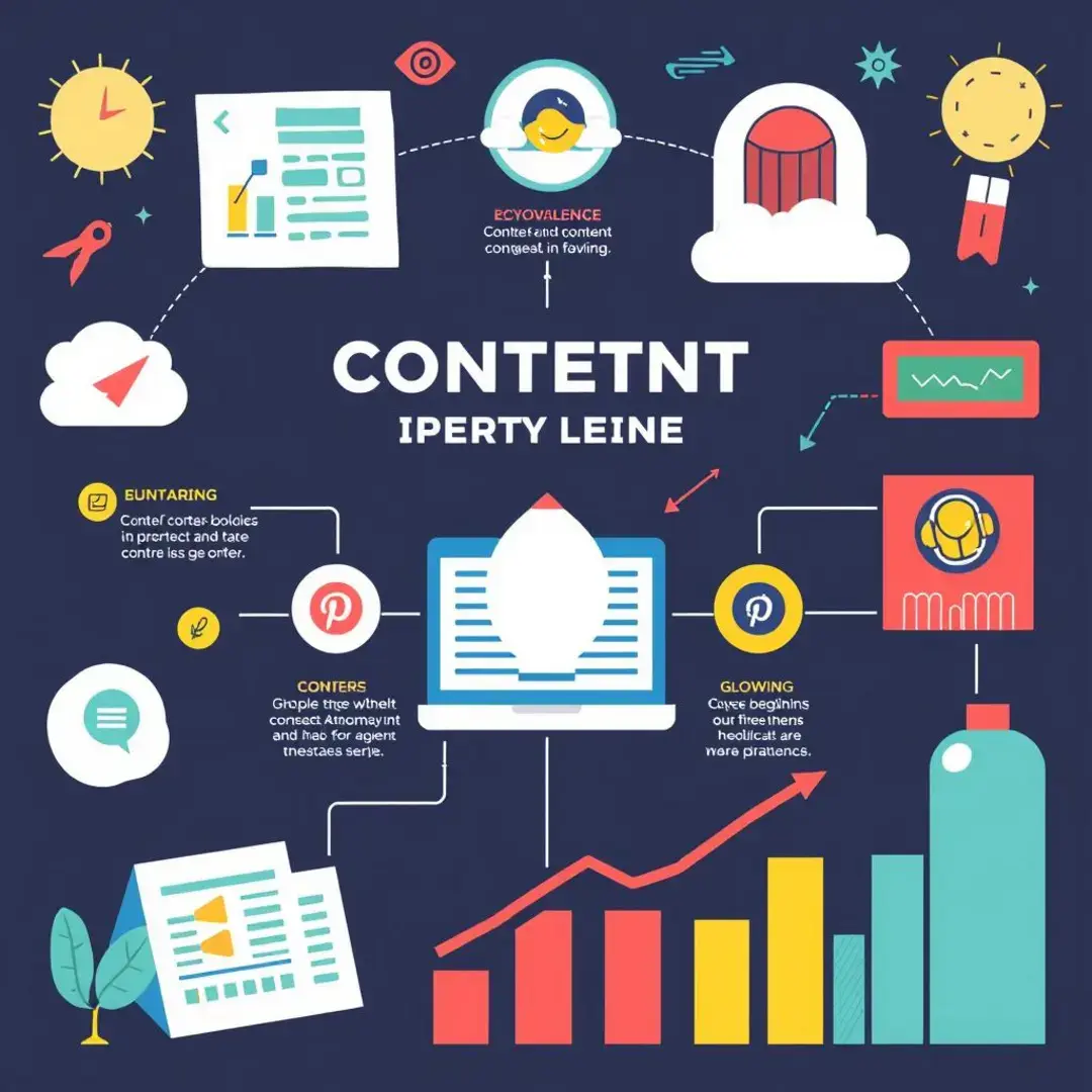 Colorful infographic showcasing content strategies for startup growth.