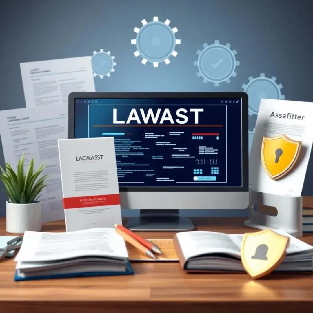 Legal documents, digital assets, brainstorming team, protection symbols.