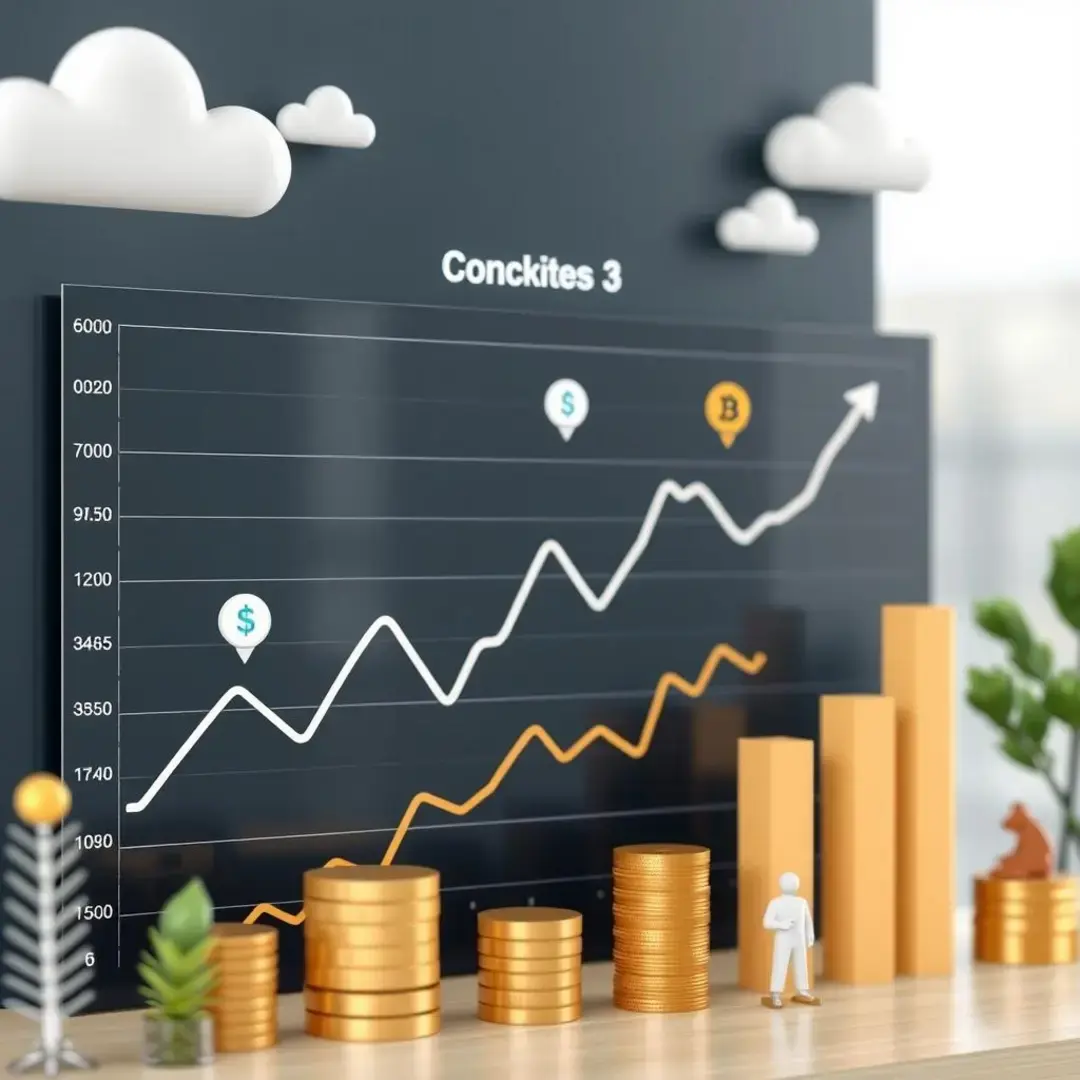 Graph showing global base rates with finance and startup icons.