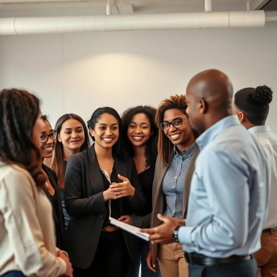 Diverse team collaborating, brainstorming ideas, fostering strong relationships.