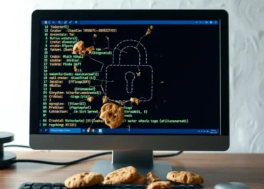 Broken cookies on a computer screen, signaling digital privacy shift.