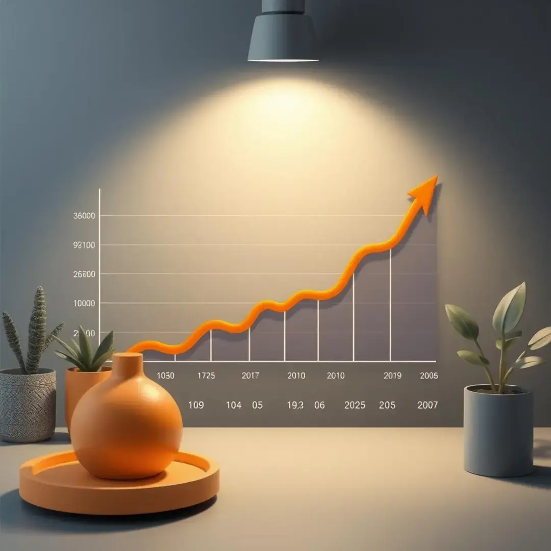 Graph showing annualized growth rate with startup metrics and trends.