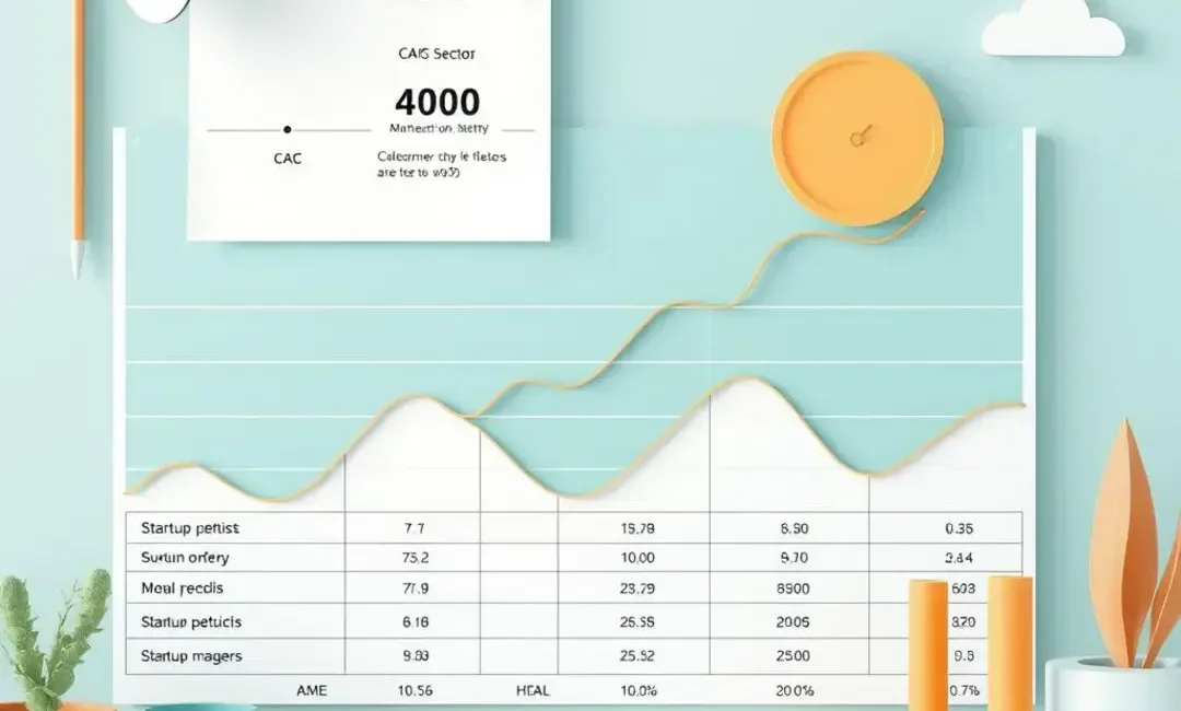 Graph showing CAC calculation across various startup sectors.