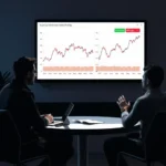 Graphs showing fluctuating interest rates and a startup discussing financing.