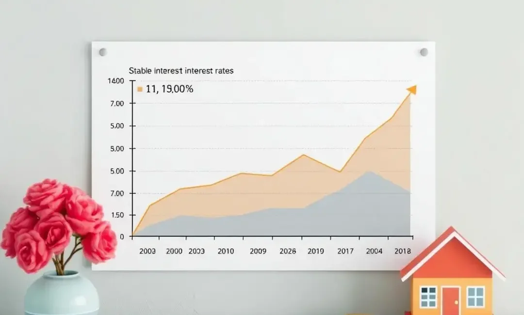 Chart showing stable interest rates and loan repayment timeline.