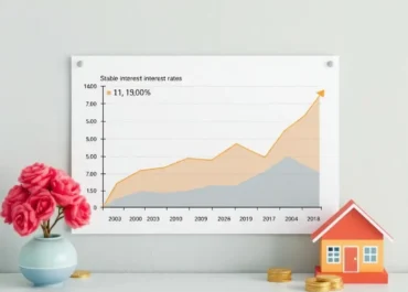 Chart showing stable interest rates and loan repayment timeline.