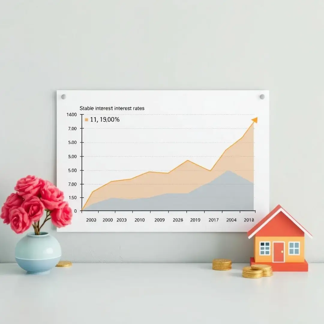 Chart showing stable interest rates and loan repayment timeline.