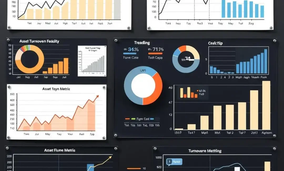 Graphs, charts, and figures illustrating asset turnover metrics.