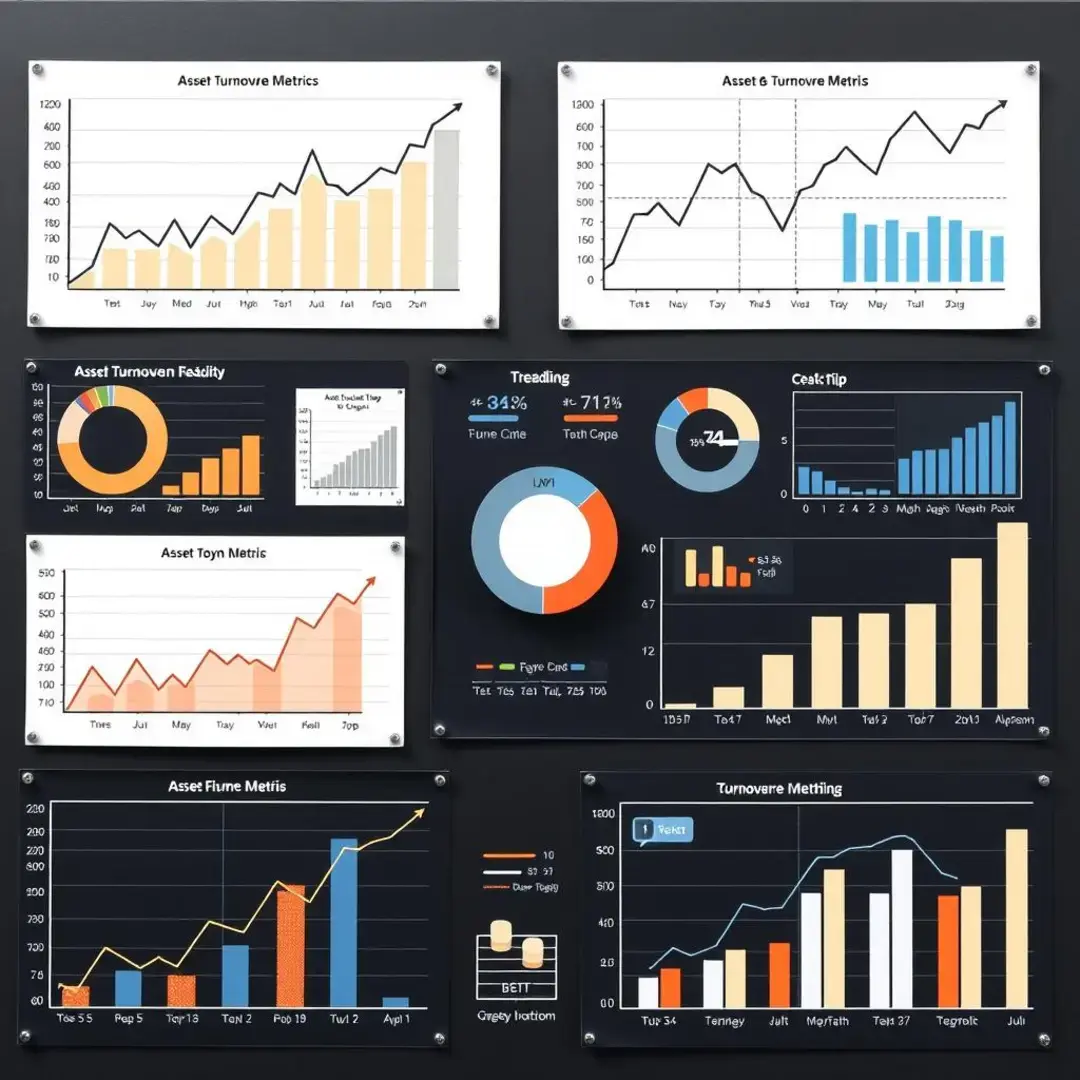 Graphs, charts, and figures illustrating asset turnover metrics.