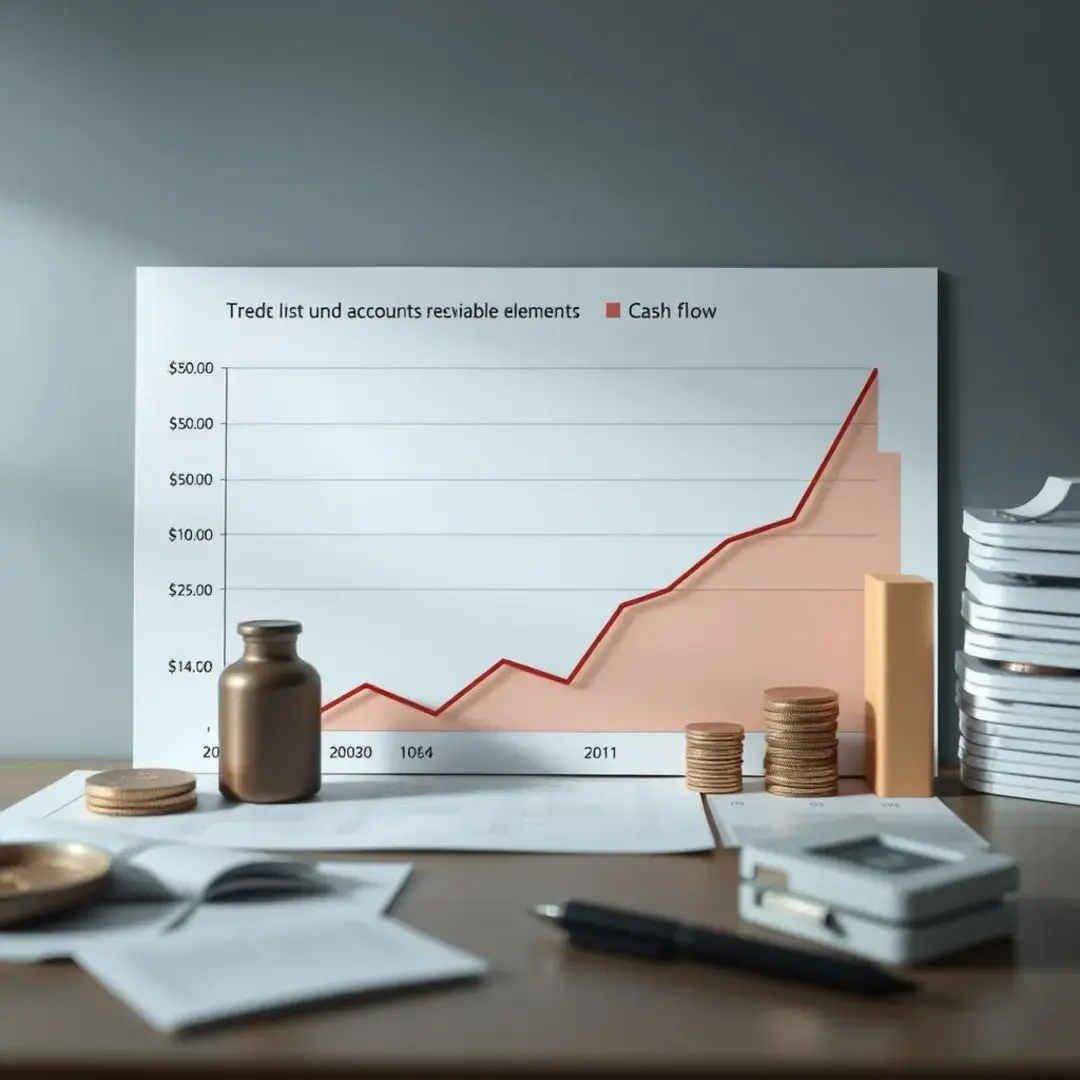 Graph showing trends in accounts receivable and cash flow.