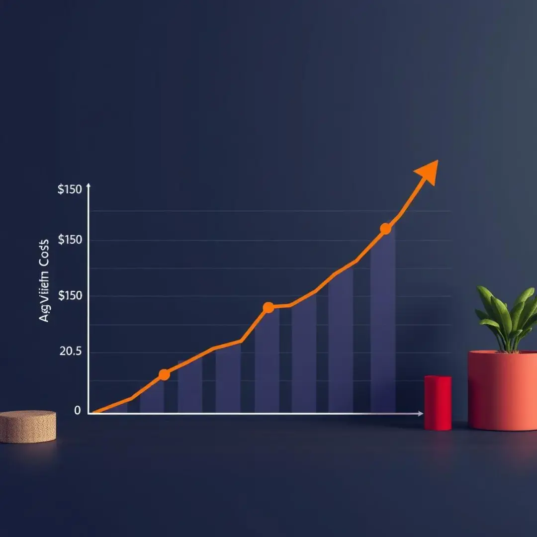 Graph showing acquisition costs versus startup growth metrics.