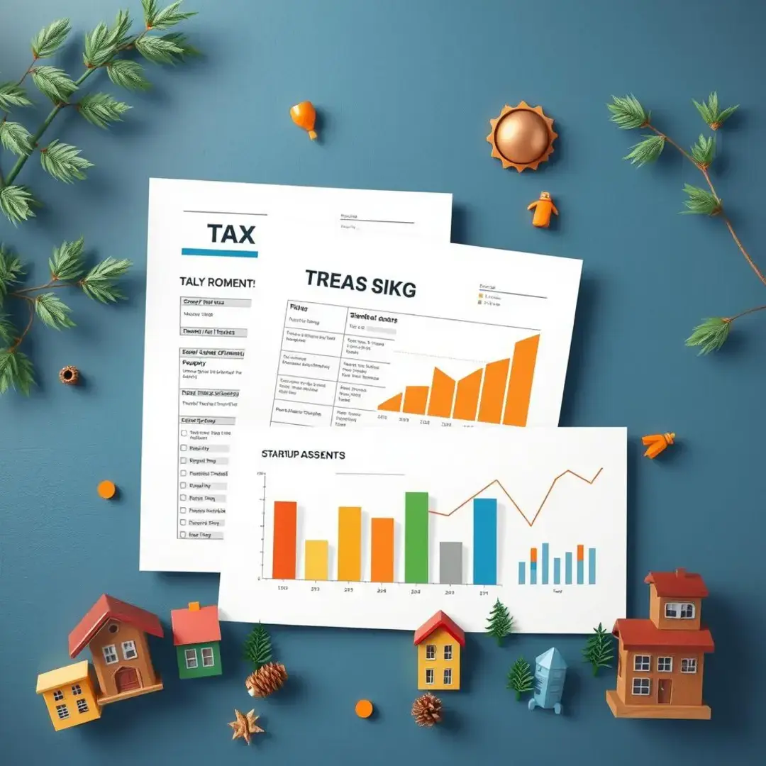 Tax documents, property assessments, charts, and startup visuals.