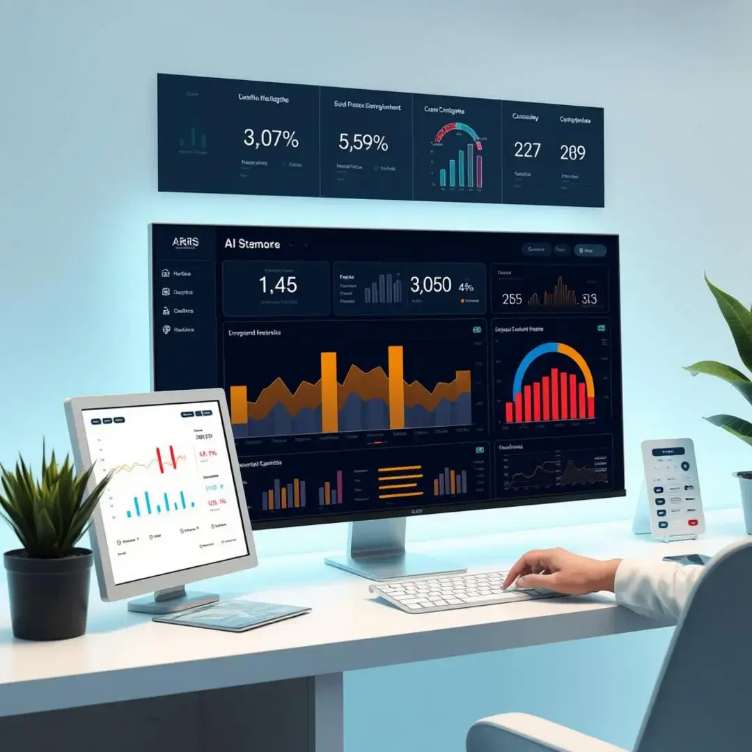 Interactive dashboard displaying AI-driven sales performance metrics.