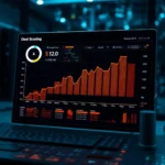 Graph showing deal scoring metrics with AI data analysis.