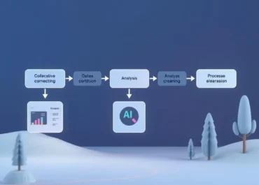 AI pipeline diagram with stages: data collection, processing, analysis.