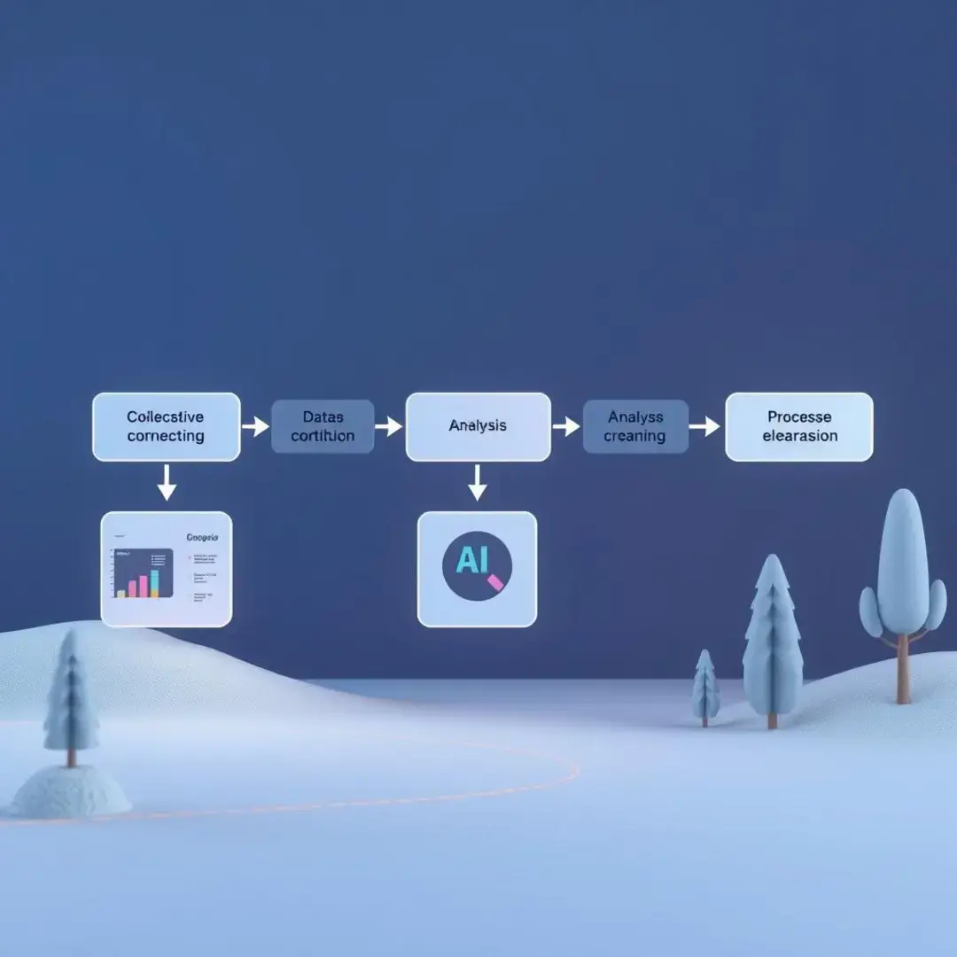 AI pipeline diagram with stages: data collection, processing, analysis.