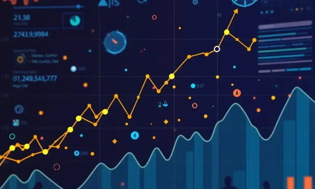 Graphs, data points, diverse customers, AI algorithms, analysis tools.