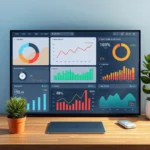 Sales dashboard displaying metrics, graphs, and performance indicators.