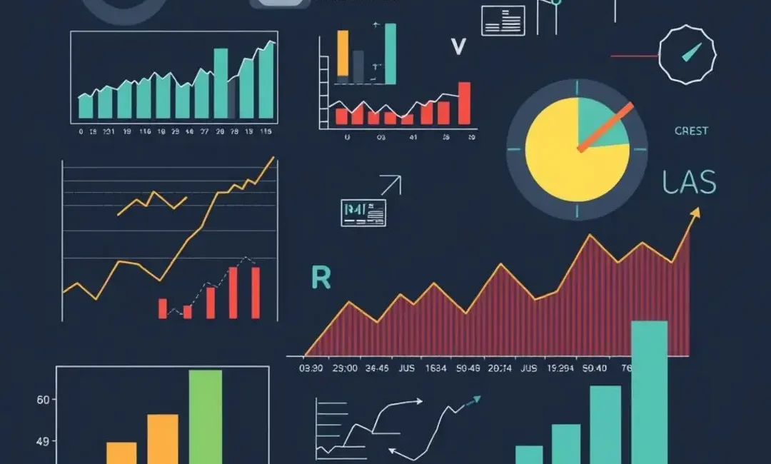 Graphs, charts, and algorithms illustrating demand forecasting trends.