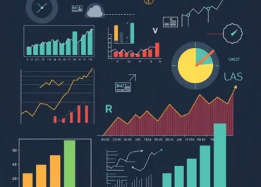 Graphs, charts, and algorithms illustrating demand forecasting trends.