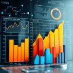 Graphs depicting churn rates, customer data analytics, AI algorithms.