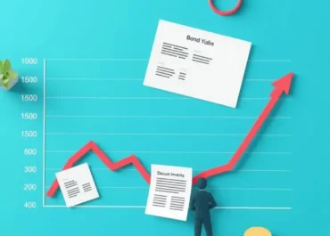 Graph showing bond yields, debenture documents, and startup investors.