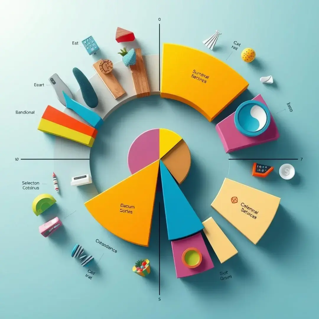 Diverse pie chart illustrating asset distribution strategies for startups.